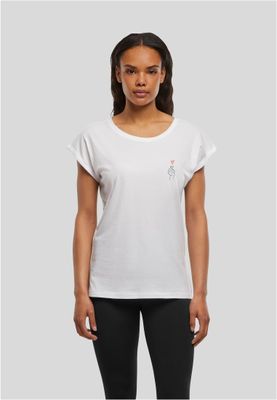 Vit t-shirt med hjärttryck för dam