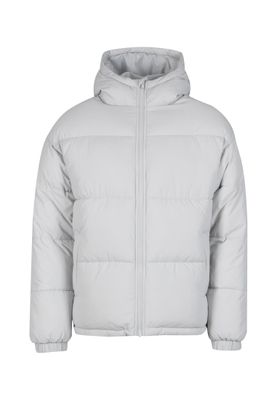 Basic Puffer vinterjacka för herr i ljusgrå med huva