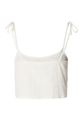 Light Cotton Cropped topp dam i vit bomull