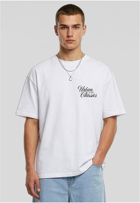 Flow Script Logo T-shirt herr i vit bomull