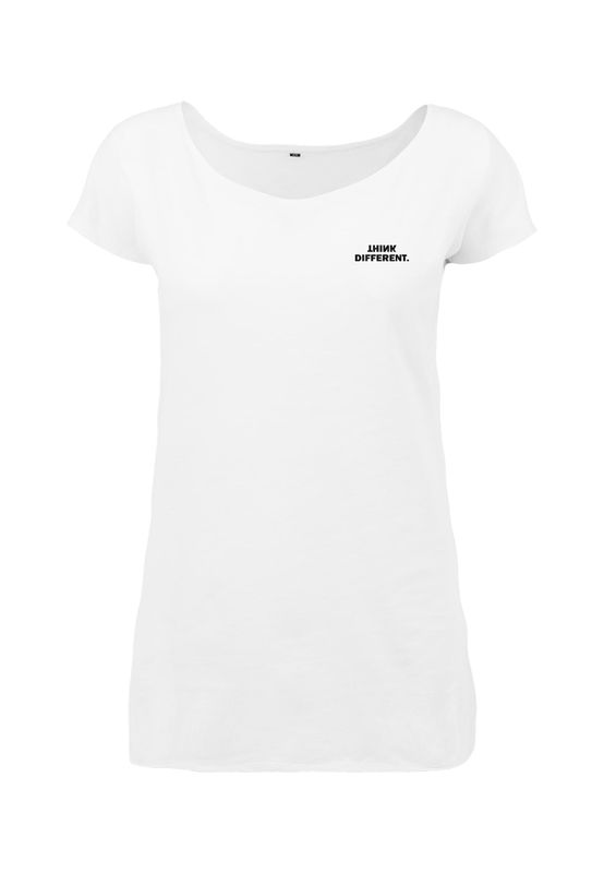 Vit t-shirt med Think Different-tryck för dam