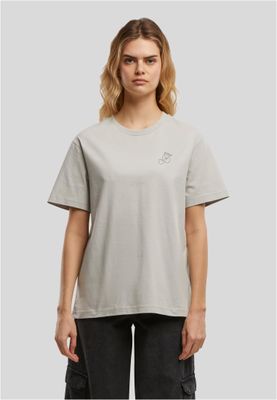 Ljusgrå t-shirt med körsbärstryck för dam