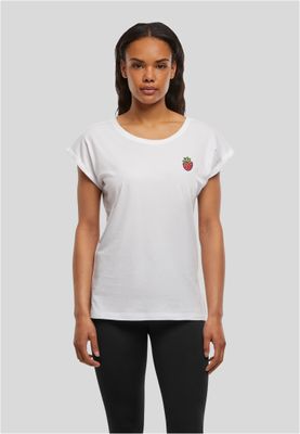 Vit t-shirt med Jordgubbe-tryck för dam
