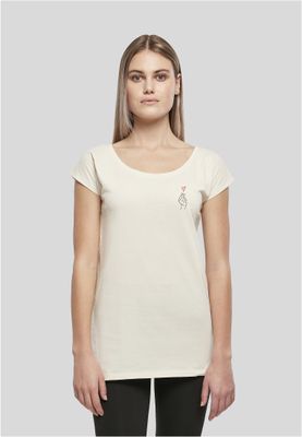 Sand t-shirt med hjärttryck för dam