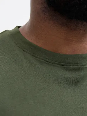 Mörkgrön T-shirt med liten logga – Jack & Jones Plus Size
