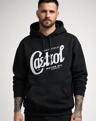 Castrol Script Logo Huvtröja i svart