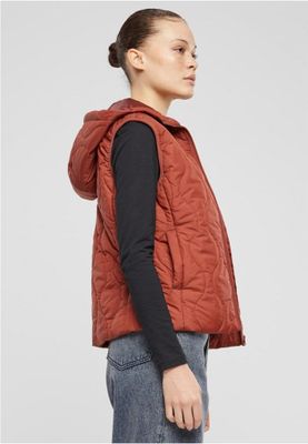 Women's lightweight quilted vest with hood