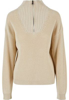 Women's oversized knitted sweater with zipper