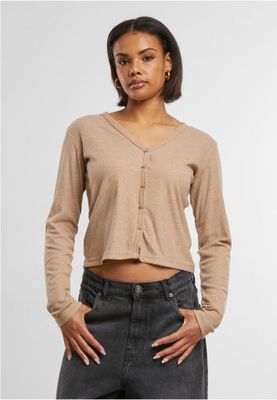 Women's ribbed cardigan with button closure