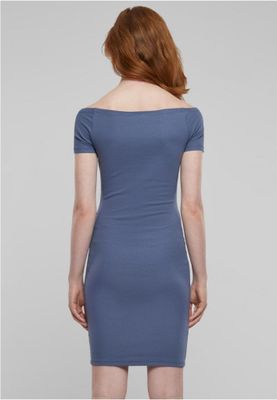 Ladies Off Shoulder Rib Dress