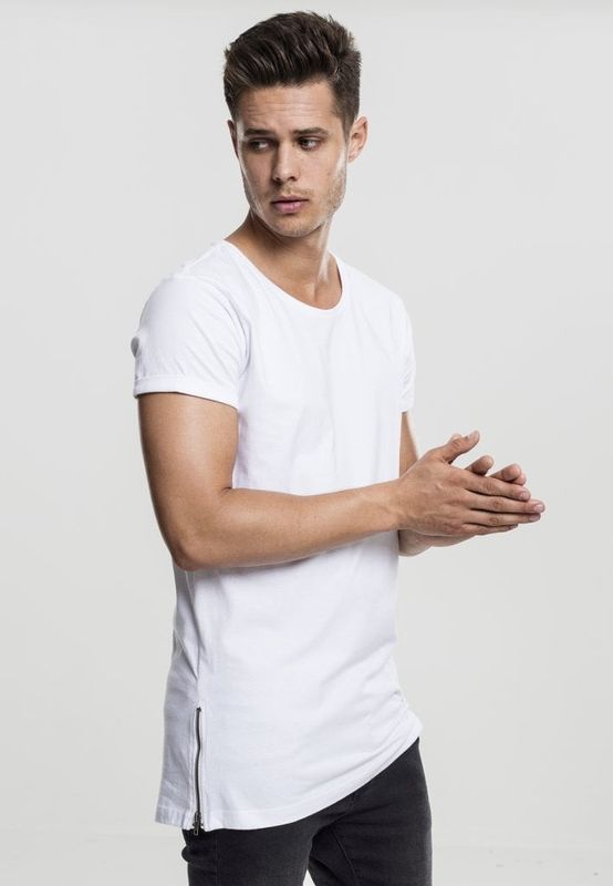 Lang t-shirt med lynlås i siden
