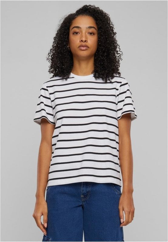 Stribet Boxy Tee - Dame