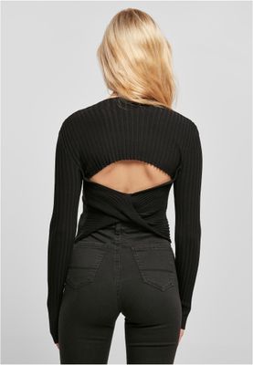 Tröja för dam med kort bakdel slim – svart