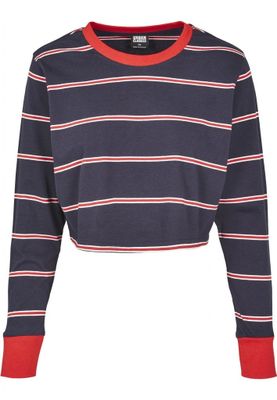 Short women's sweater with stripes