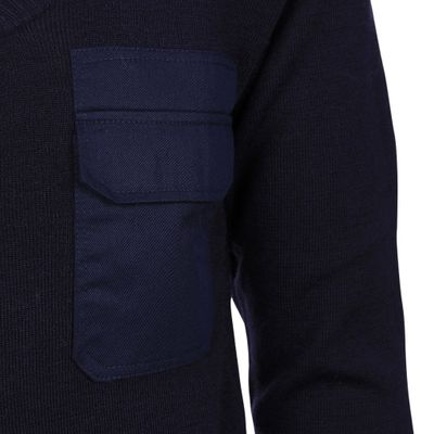 Knitted pullover V-neck - 50% wool