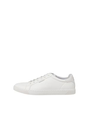 White leather-like sneakers