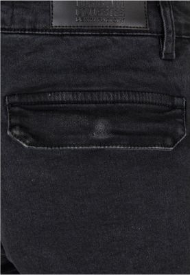 Ladies High Waist Straight Denim Cargo Pants
