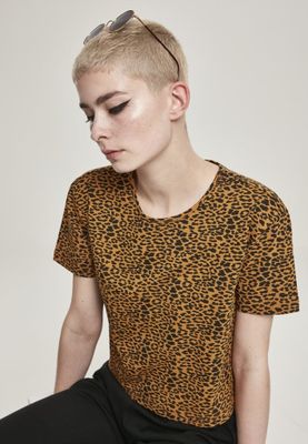 Leopard patterned short t-shirt ladies