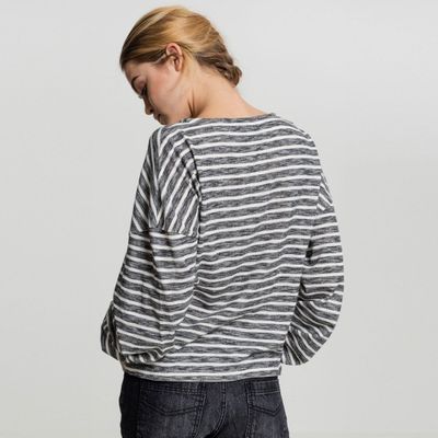 Ladies oversize stripe pullover