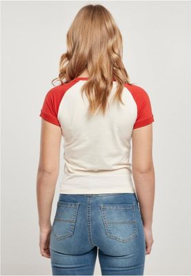 Ladies Organic Stretch Short Retro Baseball Tee