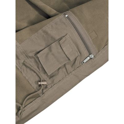 Waterproof green fleece jacket with inner pocket