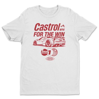Castrol for the Win T-shirt i vit