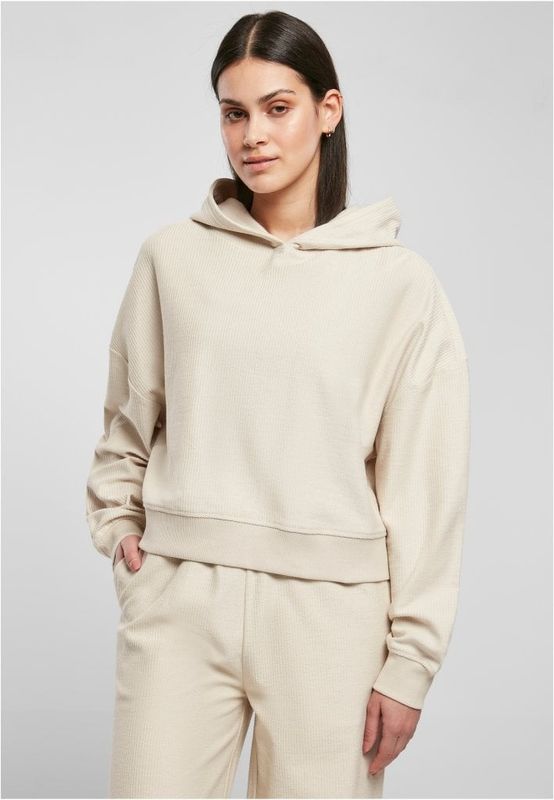 Ladies Oversized Short Rib Hoody