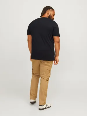 Jack & Jones Plus Size T-shirt med logotryck – Svart