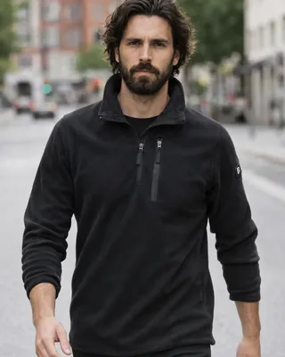 Brandit Fleece Troyer fleecetröja herr – svart