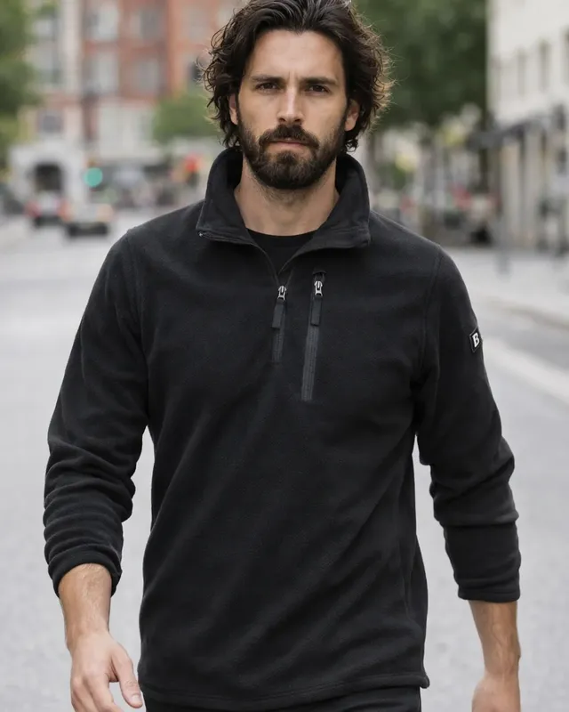 Brandit Fleece Troyer fleecetröja herr – svart
