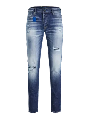 Slim fit jeans med slitningar och revor - GLENN