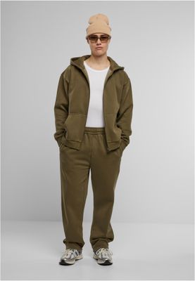 Vintage Heavy Zip Huvtröja för herr – warmkhaki