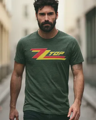 ZZ Top Misprint Logotype T-shirt i oliveheather