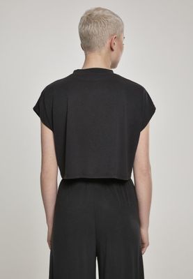 Short t-shirt with high neck ladies
