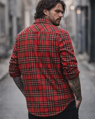 Tartan skjorta herr