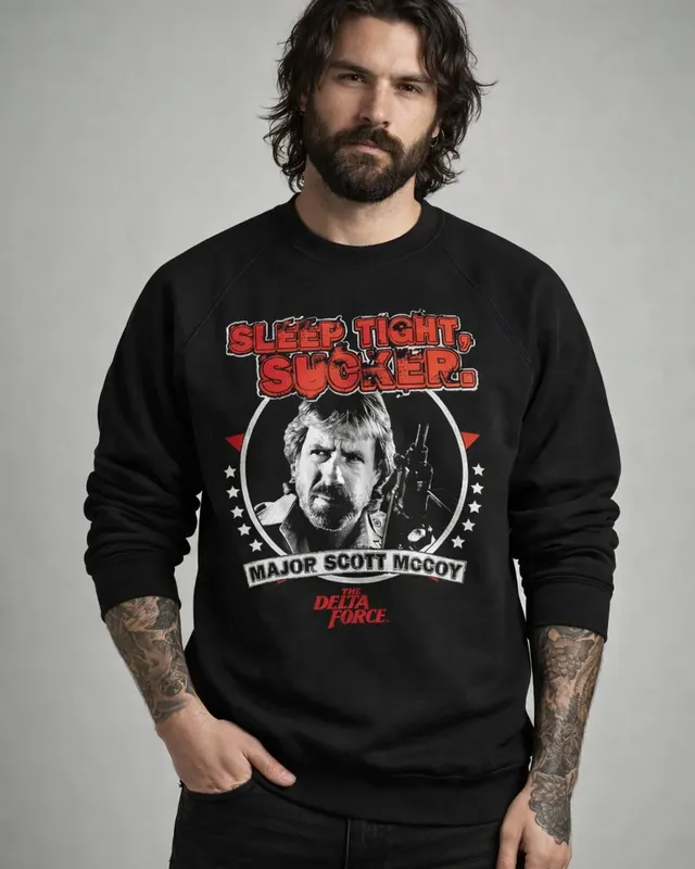 The Delta Force Chuck Norris Sleep Tight, Sucker Sweat-shirt herr i svart