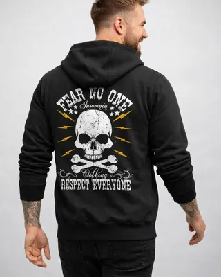Fear no one ziphoodie herr