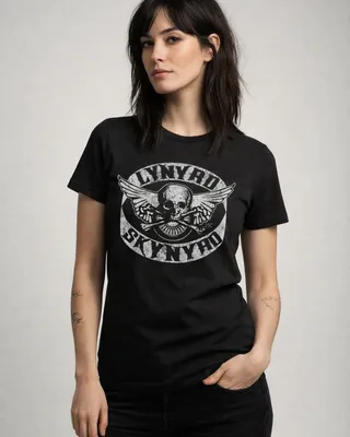 Lynyrd Skynyrd Biker Patch T-shirt dam i svart