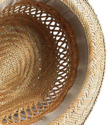 Straw hat with black ribbon