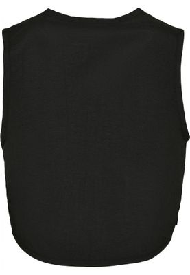 Black short vest lady