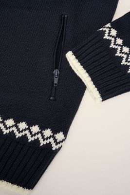 Norwegian knitted sweater - navy/white