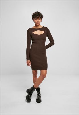 Ribbed dress with long sleeves