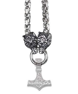 Wolves necklace stainless steel