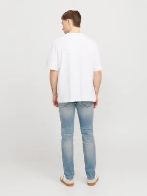 Ljusblå slim fin jeans med stretch - GLENN