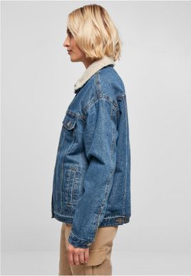 Ladies Oversized Sherpa Denim Jacket