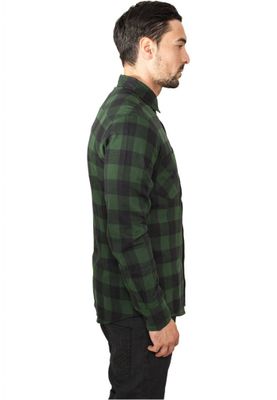 Flanelskjorte Ternet Sort/Mørkegrøn