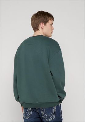 Sweat-shirt för herr med fluffy Crewneck – flaskgrön regular