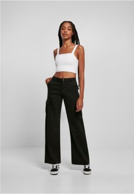 Ladies High Waist Straight Cargo Pants