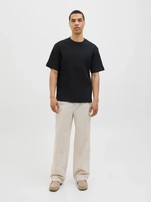 Räfflad loose fit T-shirt