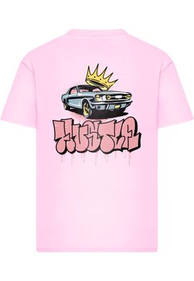 T-shirt i bomullsjersey med crown Car II – softpink
